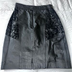 Black GENUINE Leather Skirt